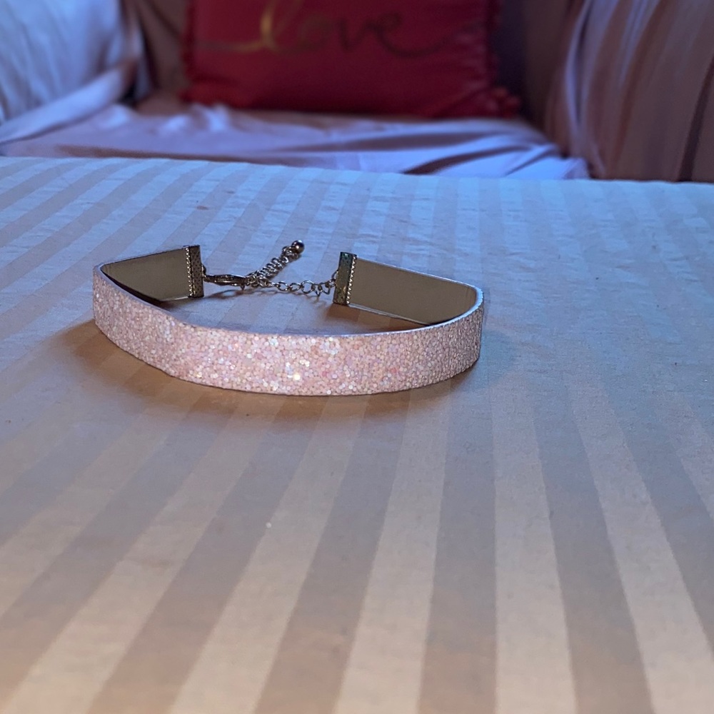 Cute pink with gold latch choker